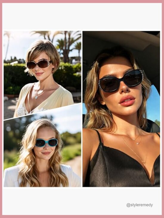 Polarized Wrap Around Sunglasses with Rhinestone Design UV400 Protection